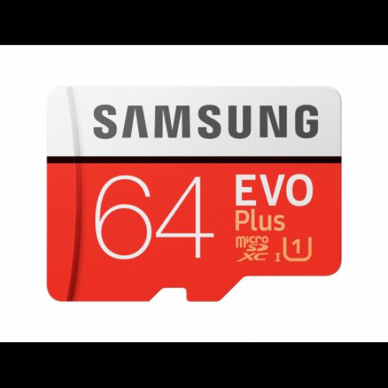 SAMSUNG MB-MC64HA/TR 64Gb EVO Plus CLASS10 100Mb/s Micro SD Kart (SD Adaptörlü)