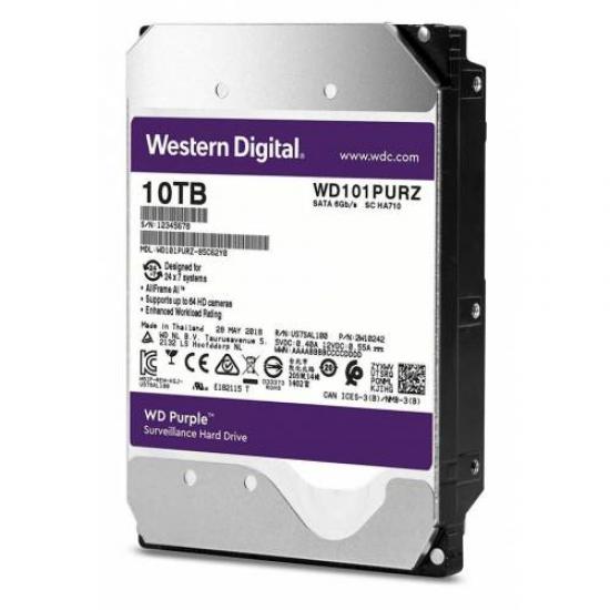 WD PURPLE WD101PURZ 3,5’’ 10TB 256mb, 7200 Rpm, 7/24 Güvenlik HDD