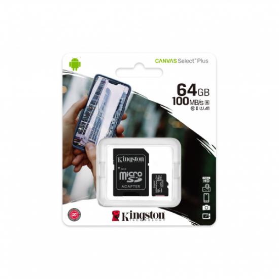 KINGSTON SDCS2/64GB CL10 100Mb/s MicroSD (SD Adaptörlü)