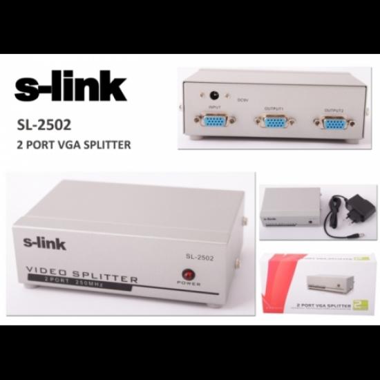 S-LINK SL-2502 250Mhz Monitör Çoklayıcı (1PC-2Mon)
