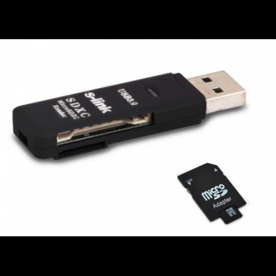 S-LINK SL-U306 MicroSD+SD+SDXC CARD READER USB 3,0