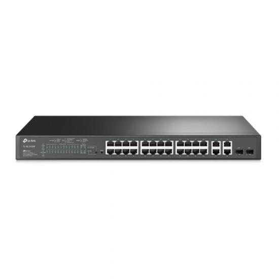 TP-LINK SL2428P 24 Port Megabit Poe 192W 4Port Gigabit Yönetilebilir Rackmount Metal Kasa Switch