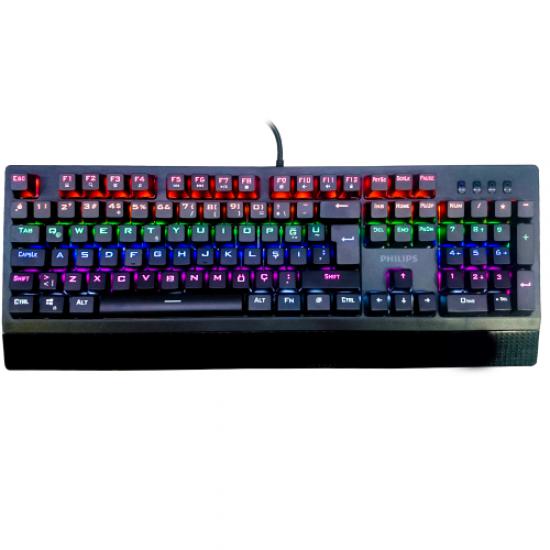 PHILIPS Momentum SPK8403/62 Gaming KLAVYE Rainbow Lighting, Mechanical Usb