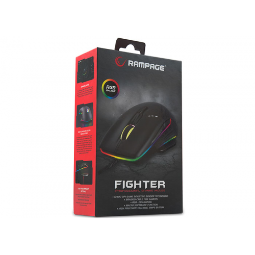 RAMPAGE SMX-R19 FIGHTER Gaming Mouse. RGB, MACRO, 6200DPI, USB