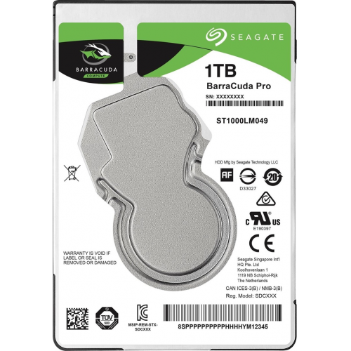 SEAGATE Barracuda Pro 2,5’’ 1TB 128Mb ST1000LM049, 7200Rpm, Notebook HDD