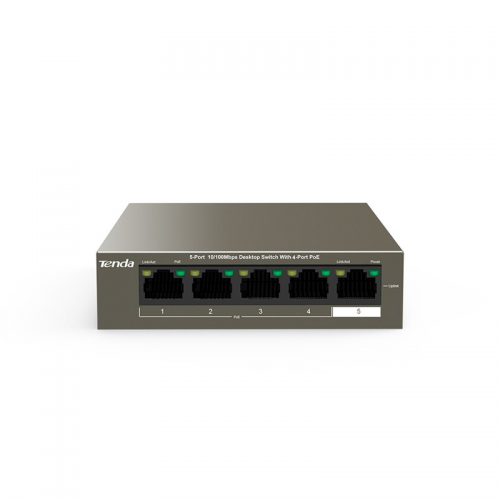 Tenda TEF1105P-4-63W 5Port 10/100, 4X PoE 63W, Metal Kasa, Switch