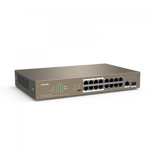 Tenda TEF1118P-16-150W 16Port 10/100, 1xSFP, 16X Poe 150W, Metal Kasa, Switch