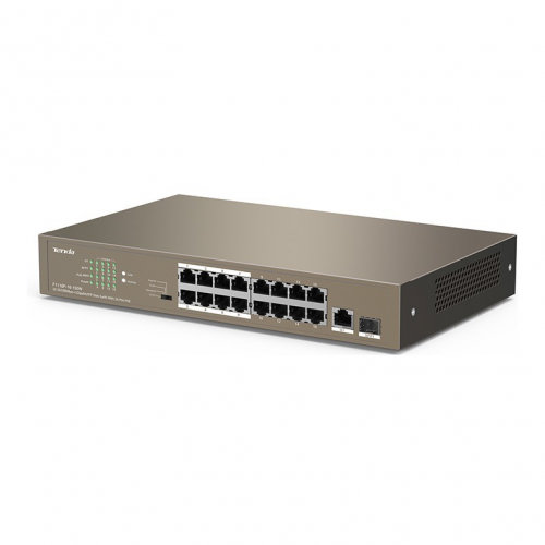 Tenda TEF1118P-16-150W 16Port 10/100, 1xSFP, 16X Poe 150W, Metal Kasa, Switch