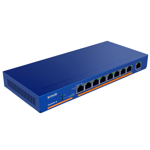 Tenda TEG1009P-EI 9Port GigaBit, 8X PoE 121W, Metal Kasa, Switch