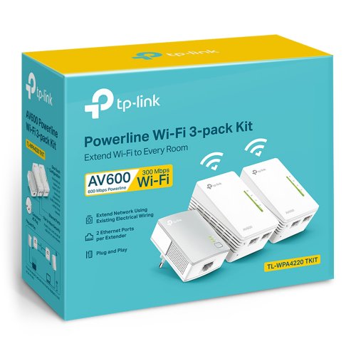 TP-LINK TL-WPA4220T KIT 300Mbps AV600 Wifi Powerline 3 Pack