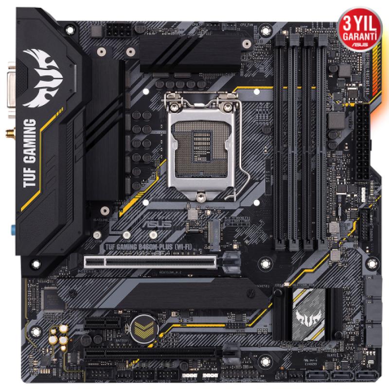 ASUS TUF GAMING B460M-PLUS WIFI DVI HDMI DP LGA1200 10.Nesil