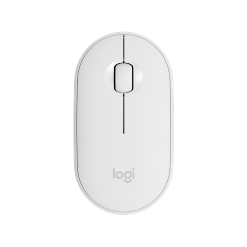 LOGITECH M350 Pebble Kablosuz Mouse (Beyaz) İnce ve Sessiz (910-005716)