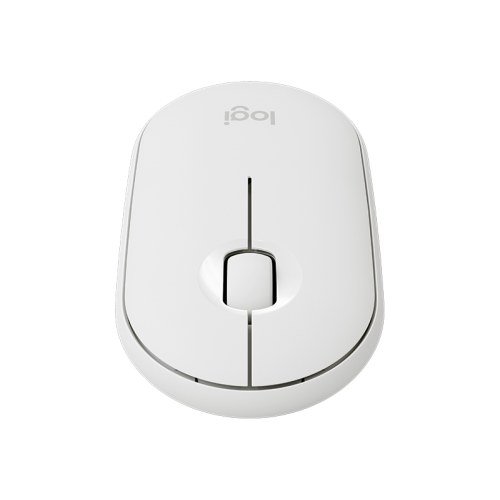 LOGITECH M350 Pebble Kablosuz Mouse (Beyaz) İnce ve Sessiz (910-005716)