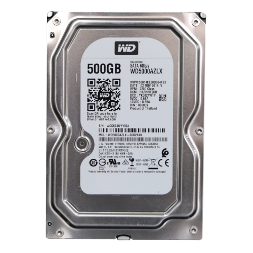 WD WD5000AZLX 3,5’’ 500Gb, 32MB, 7200Rpm, Desktop HDD (Recertified)